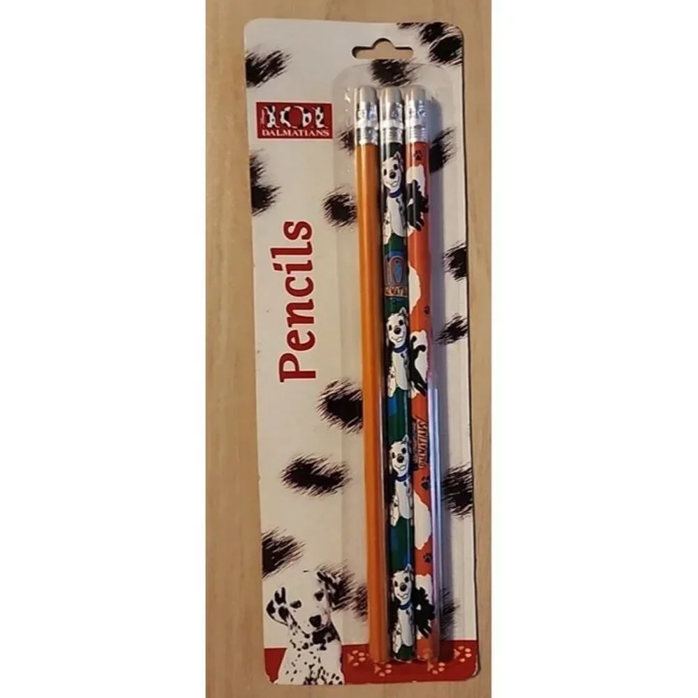 Disney 101 Dalmatians Vintage 90s 3 Pack Pencils - Sealed 40024 Impact Inc.